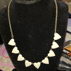 Gold and White Heart Necklace perfect for Valentine’s Day!
